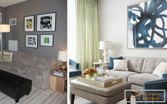 Стильний дизайн приватного будинку всередині: вітальня до і після