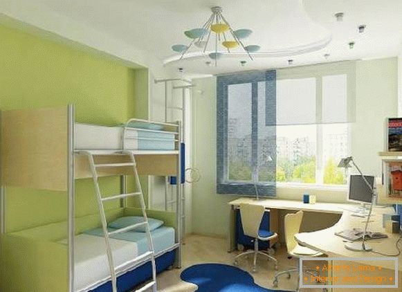 інтер'єр дитячої кімнати з двоярусною ліжком, фото 50