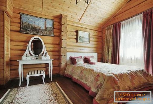 інтер'єр спальні в дерев'яному будинку, фото 38