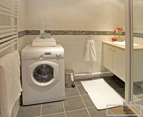 дизайн ванної кімнати з пральною машиною, фото 19