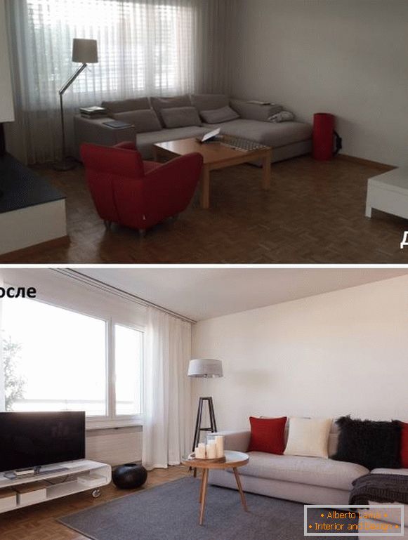 Як красиво розставити меблі в залі - фото до і після