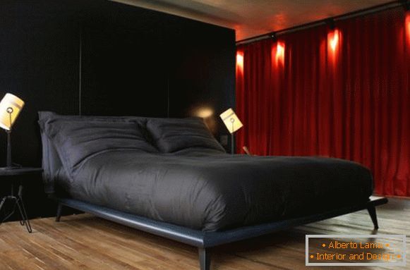 Спальня в червоно-чорному кольорі