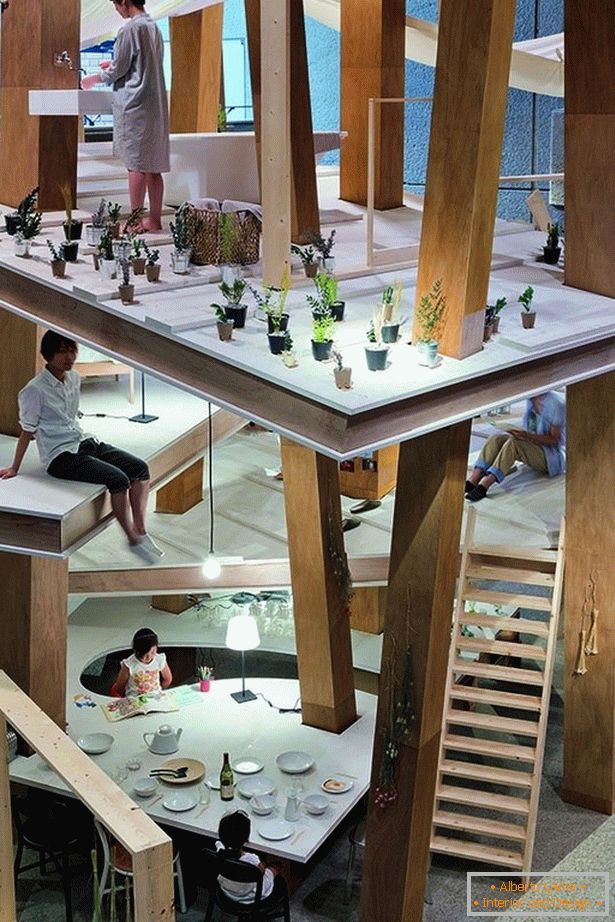 Багаторівневий будинок зі стовпами від Suzuko Yamada Architects
