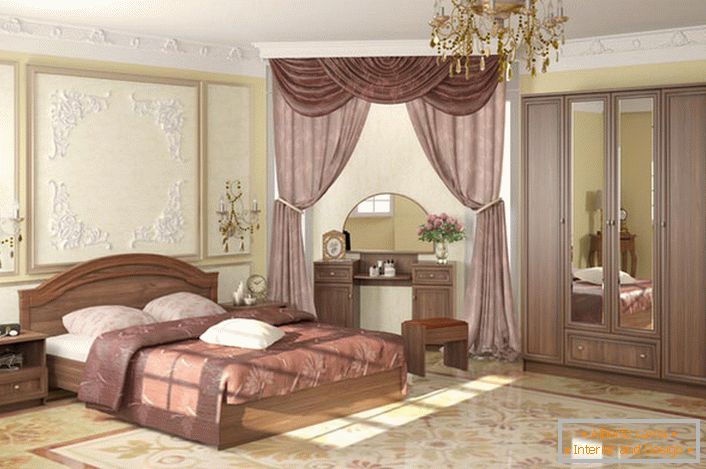 Елегантна модульні меблі в класичному стилі для благородної, розкішної спальні.