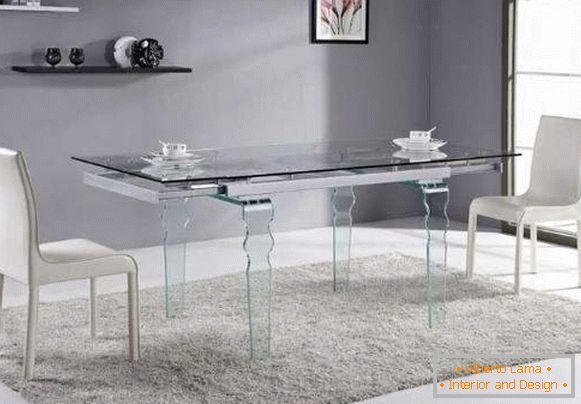 стіл кухонний скляний розкладний, фото 12