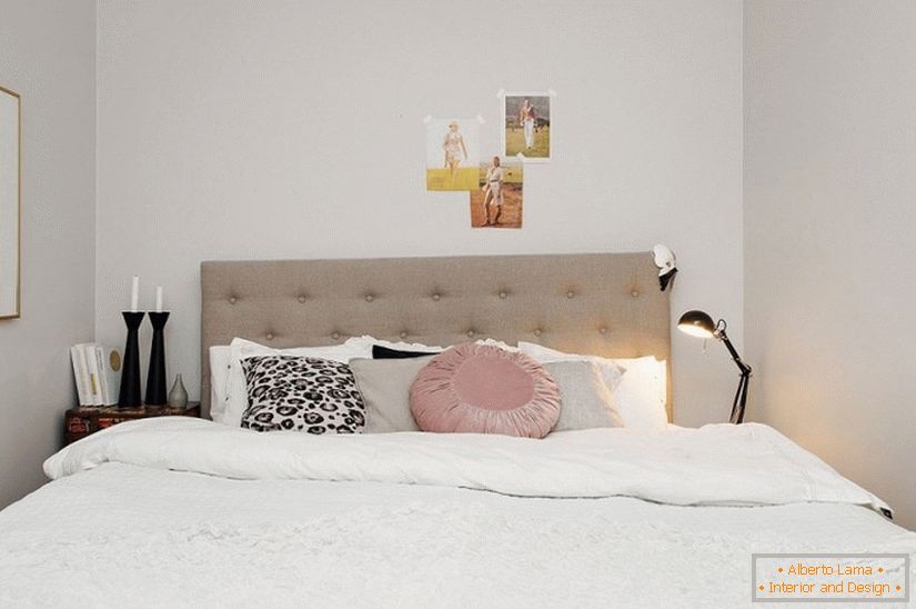 Спальня квартири-студії в скандинавському стилі