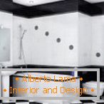 Чорно-біла клітка в дизайні ванної