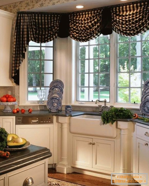 Сільські штори на кухню - фото 2016
