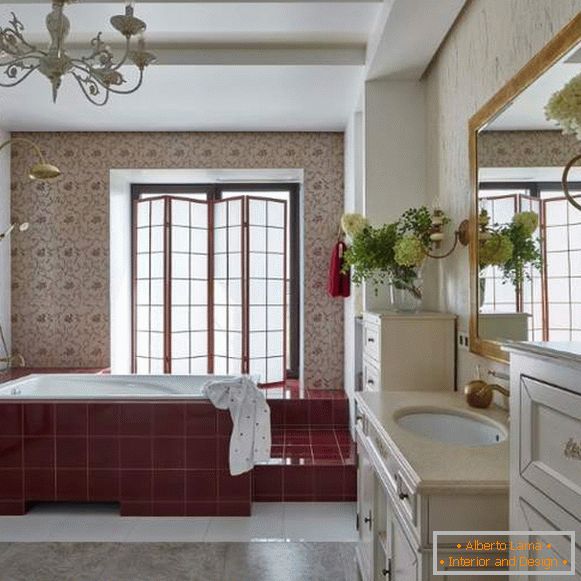 Найкрасивіші ванні кімнати - розкішний дизайн в червоному кольорі