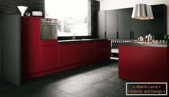 Червоно чорна кухня фото 29