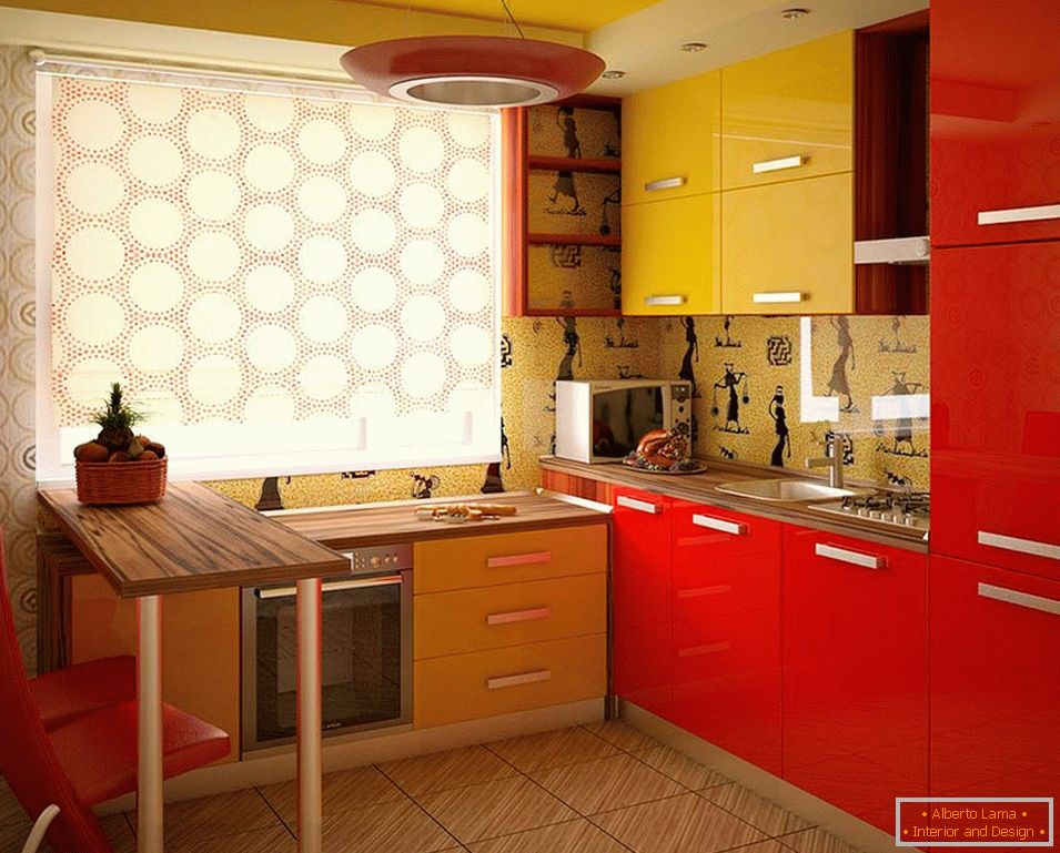 Червоно-жовта кухня