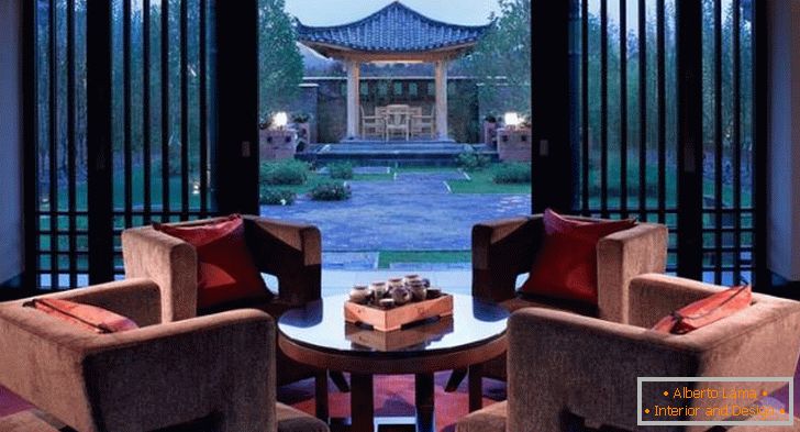 Дизайн вітальні в готелі Banyan Tree Lijiang
