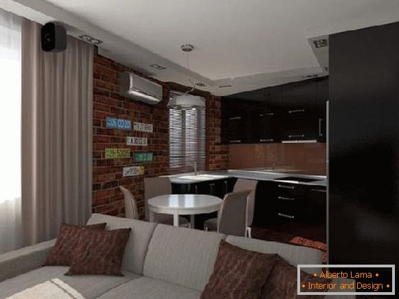Дизайн інтер'єру кухні вітальні 20 кв м, фото 36