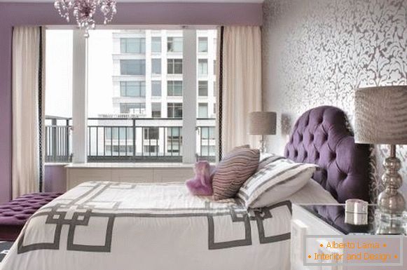 Luxury інтер'єр спальні з шпалерами двох видів