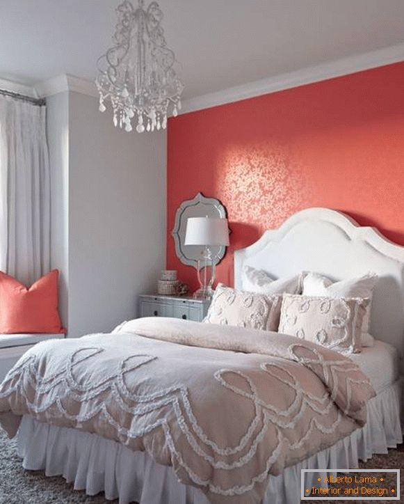 Червоні шпалери для спальні фото 2015