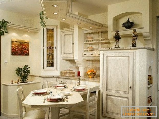 маленька кухня в стилі прованс дизайн фото