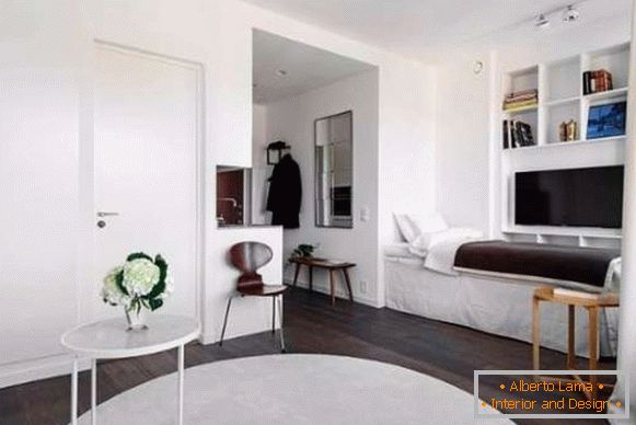 Маленькі квартири студії - дизайн спальня вітальні на фото
