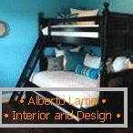 Двох'ярусне ліжко в кольорі венге