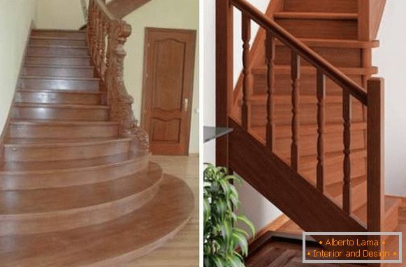 Які бувають дерев'яні сходи в приватному будинку - фото в різних стилях