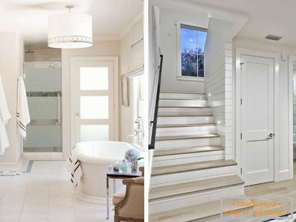 Світлі двері і світла підлога в інтер'єрі - фото будинку