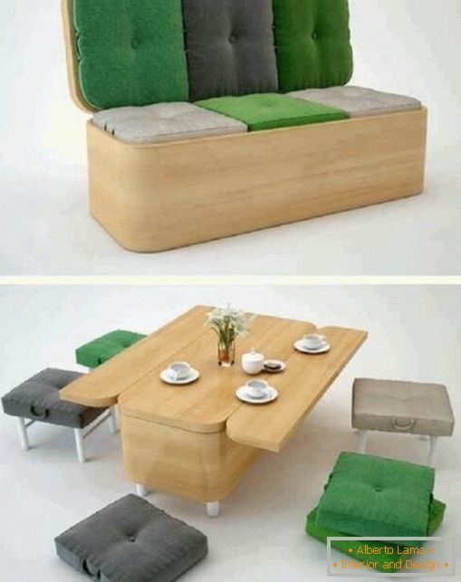 Багатофункціональний набір меблів диван-стіл