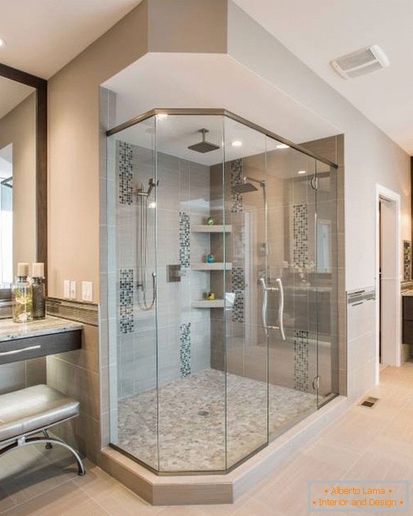 Стильні душові кабіни - фото в інтер'єрі ванної