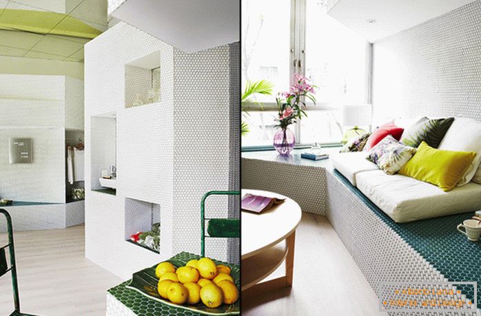 Мозаїчна дизайн невеликої квартири - фото 3