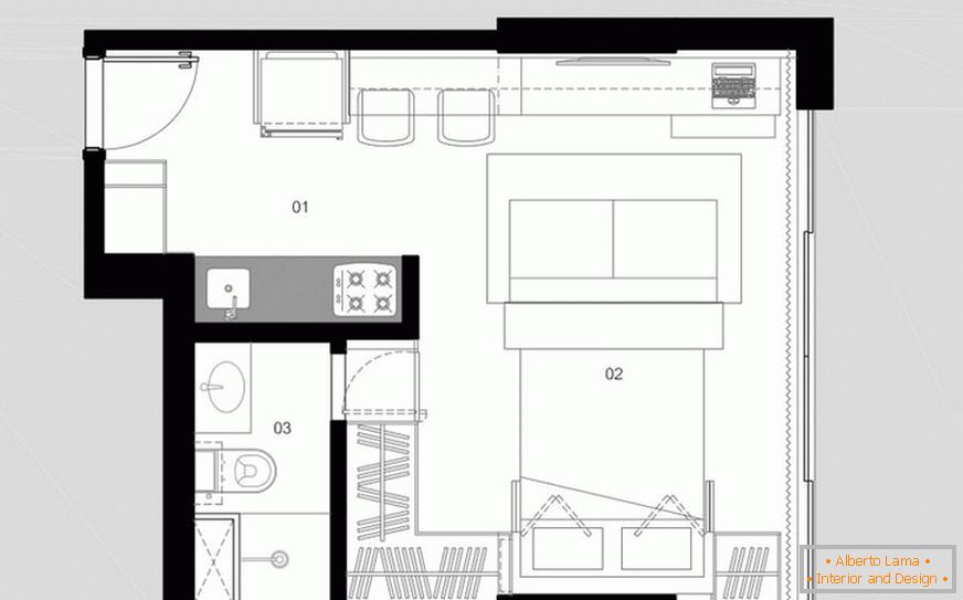 Планування маленької квартири-студії