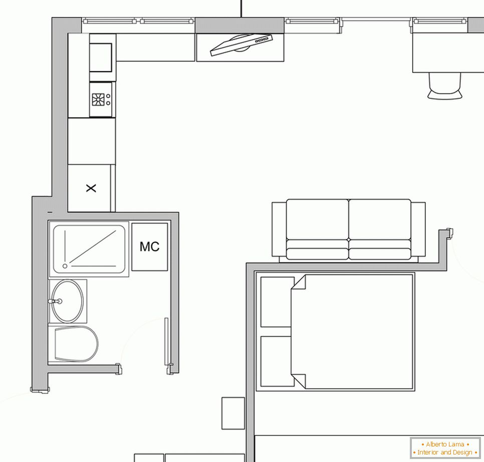 Планування маленької квартири-студії