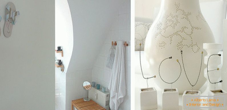 Ванна і декоративні елементи в білому кольорі