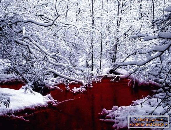 Криваво-червоне озеро в Канаді