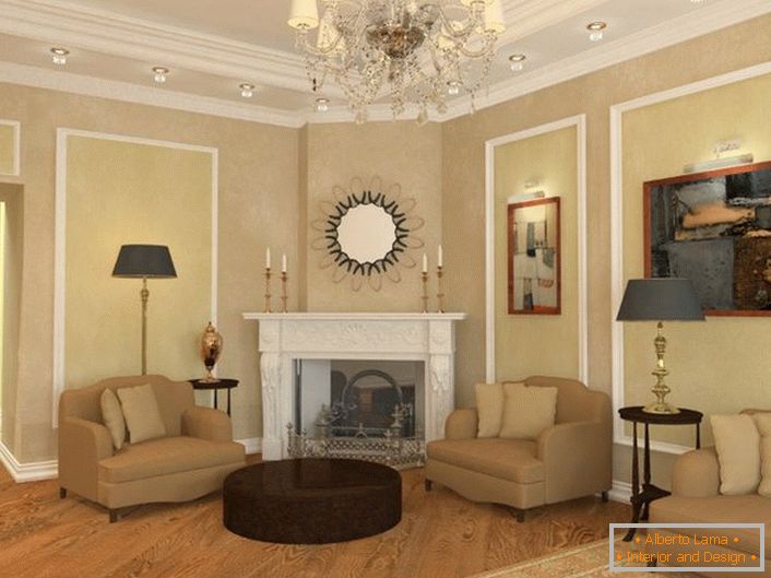 Кімната для гостей в стилі неокласика у великому заміському будинку успішного французького бізнесмена.