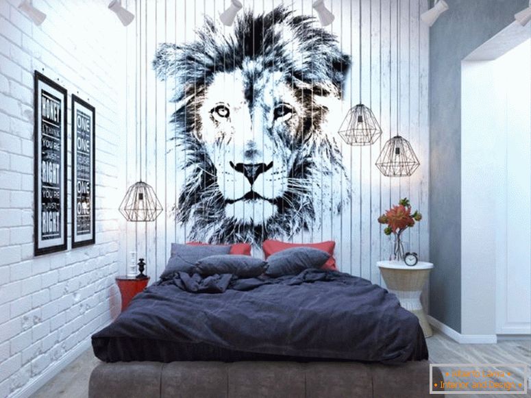 стильна-спальня-лофт-з-зображенням-лева