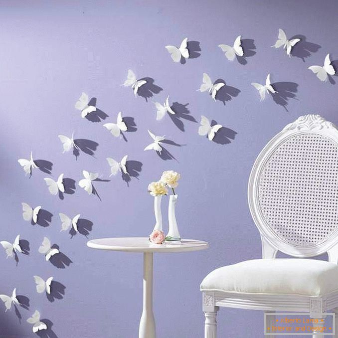 Декор стін своїми руками з підручних матеріалів - метелики з паперу
