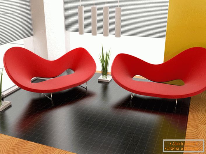 Цікаві яскраві крісла химерної форми для дизайну в стилі авангард. 