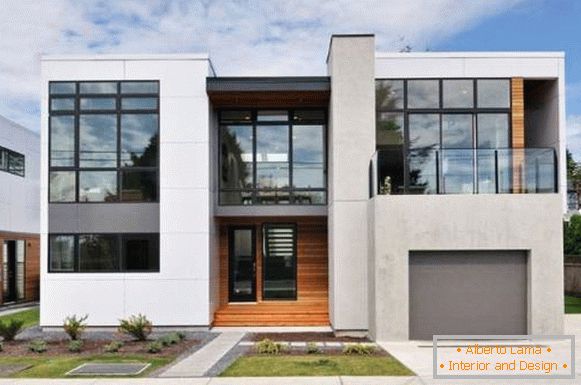 Красиві фасади приватних будинків - фото будинку з бетону