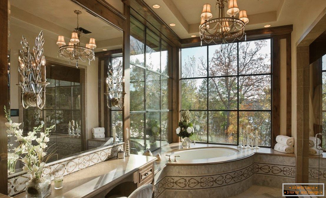 Ванна кімната с панорамными окнами