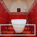Червоно-білий дизайн туалету