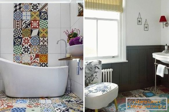 Ванна кімната дизайн фото модна плитка 2015 пэчворк