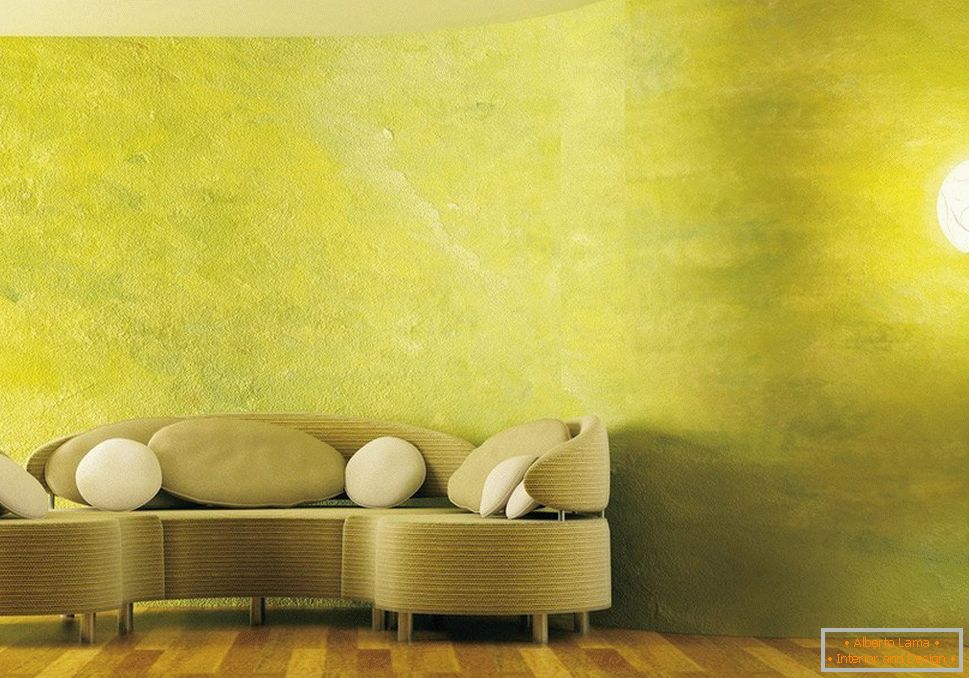 Фарбовані стіни в вітальні