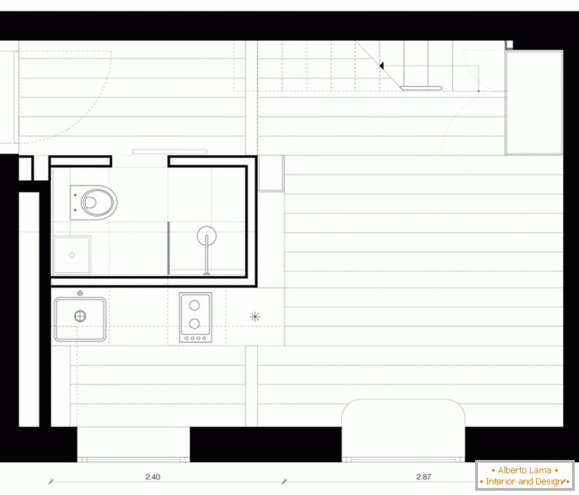 Планування першого рівня дворівневої квартири