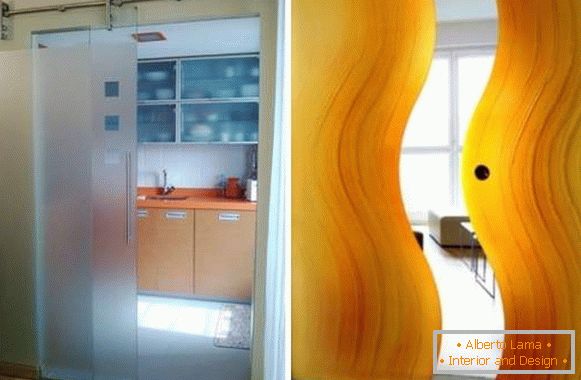 Скляні розсувні двері на кухню - варіанти дизайну і фото