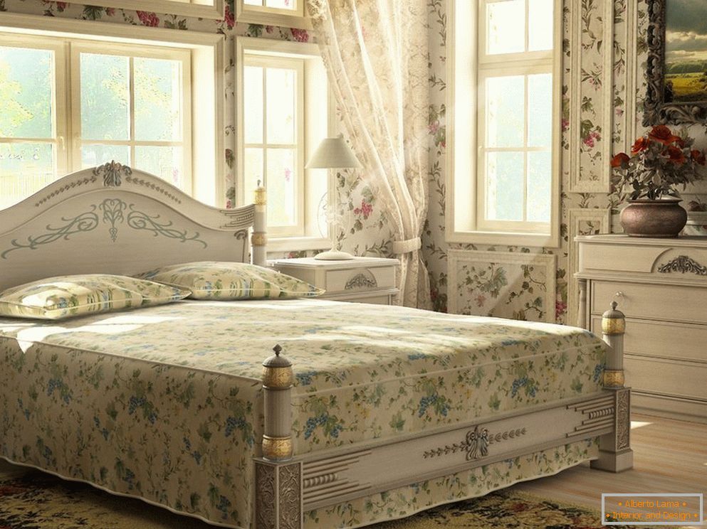 Спальня в стиле ретро