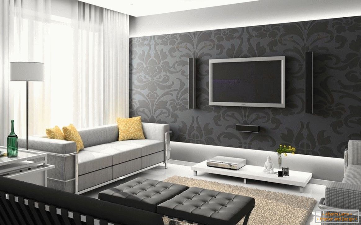 Світло-сірий диван в вітальні