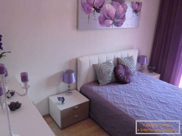 Фіолетові штори в спальню - фото з красивим декором