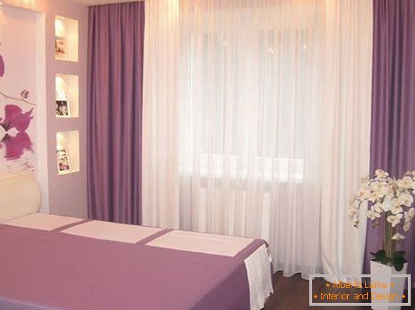 Спальня в фіолетових тонах в сучасному стилі
