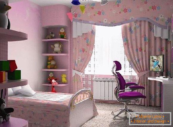 штори в дитячу кімнату для дівчинки, фото 24