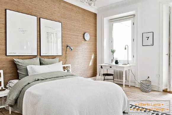 Дизайн двокімнатної квартири в скандинавському стилі - фото спальні