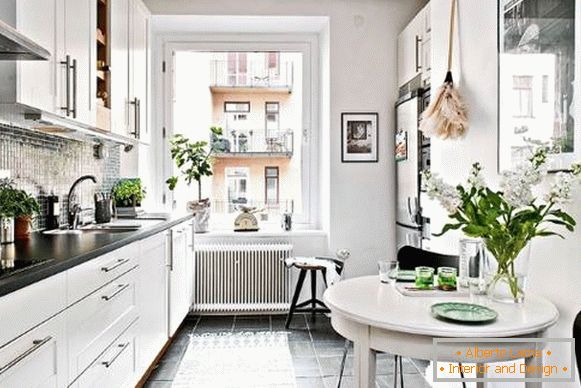 Дизайн кухні в двокімнатній квартирі в скандинавському стилі