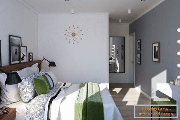 Дизайн спальні в двокімнатній квартирі в скандинавському стилі